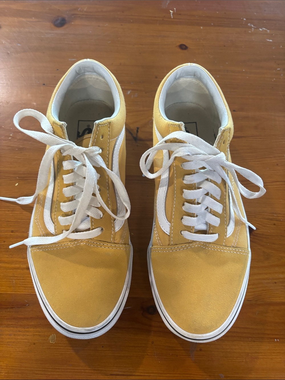 VANS Yellow Canvas Low-Top Sneakers with White Accents